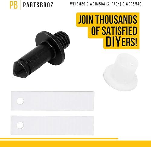 Miniatura 4 de PartsBroz WE03X29897 WE12M29 - Correa de secadora y cojinete de tambor WE25M40 y WE1M504 Glide Slides (paquete de 2) - Compatible con la secadora
