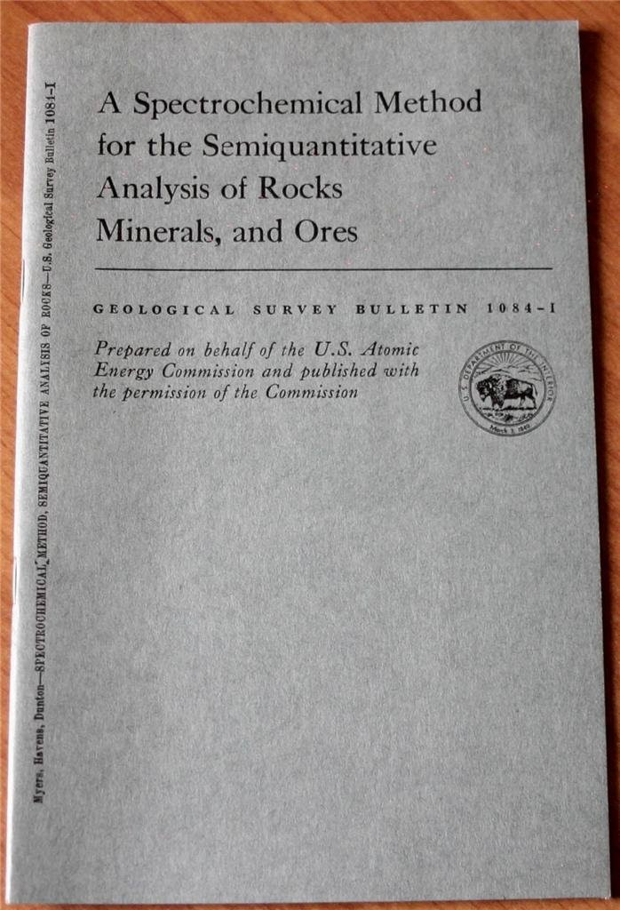 A Spectrochemical Method for the Semiquantitative Analysis of Rocks ...