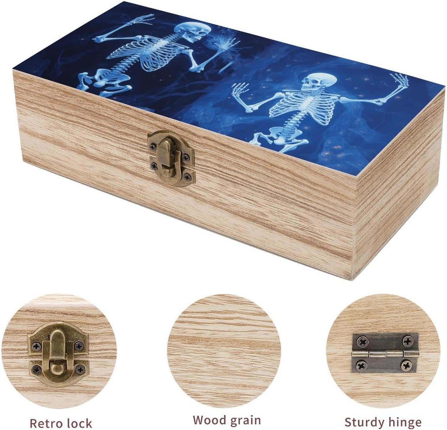 Skeleton on Display Keepsake Box Wooden Small Jewelry Box image 3
