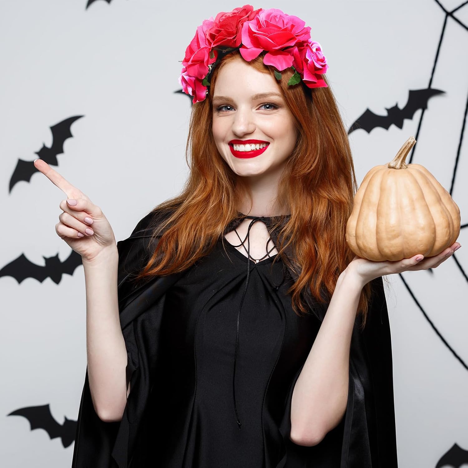 Miniatura 6 de Yunsailing 6 diademas mexicanas con corona de rosas y flores, diadema floral para boda, cosplay, fiesta