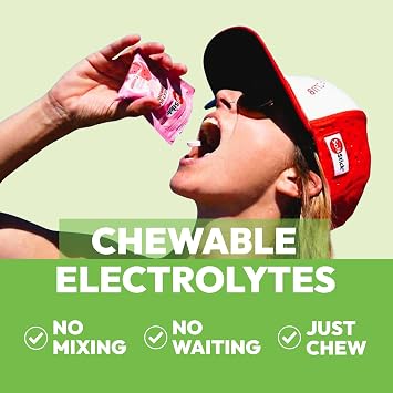 SaltStick Electrolyte FastChews Chewable Tablets, Lemon Lime, 120 Count, 12 Packets of 10 Tablets Each