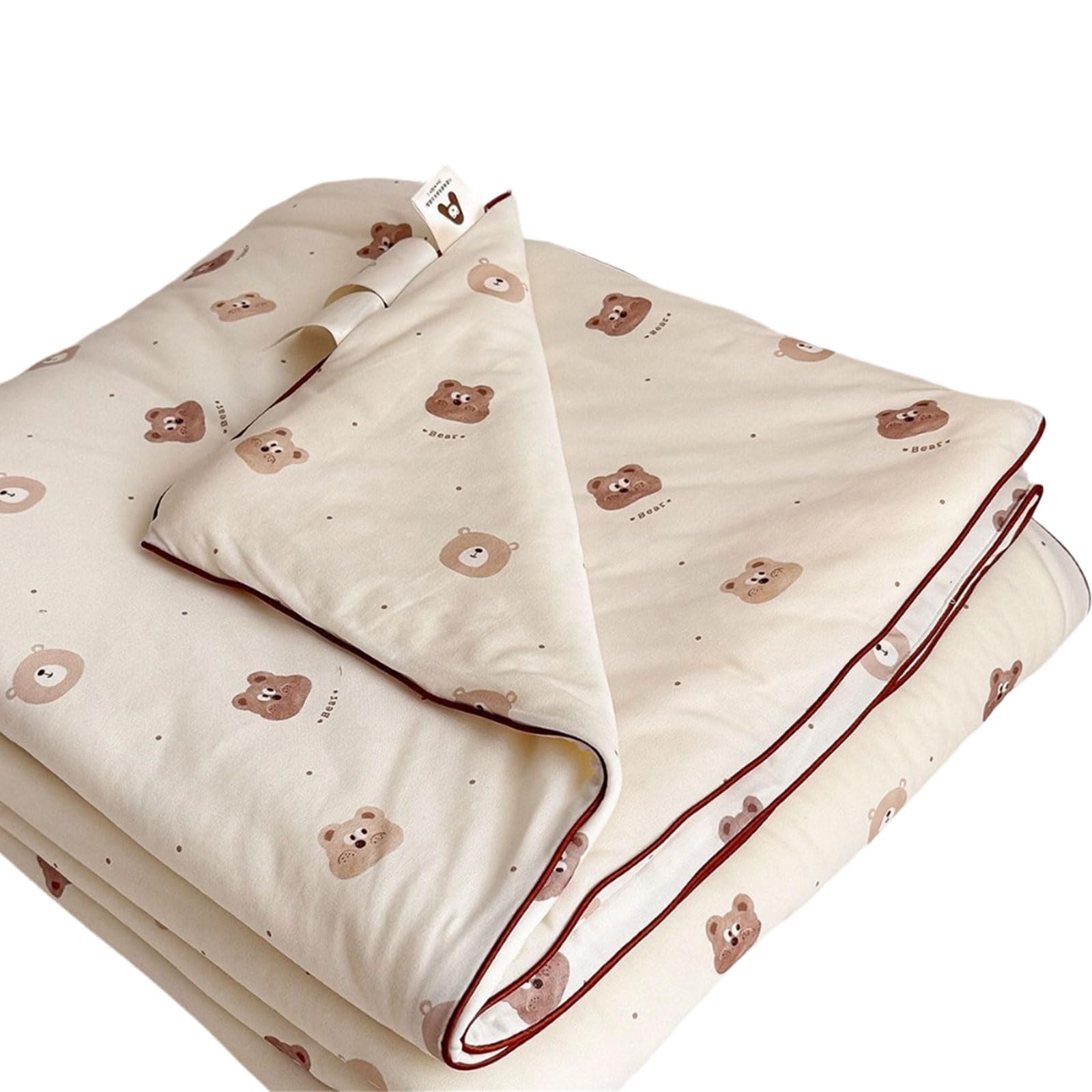 Tsophreniq Lightweight Soybean Cotton Blend Air Conditioning Quilt Season Thin Comforter Milk Knit Fabric for Hot Weather Multipurpose Bedding Stuff