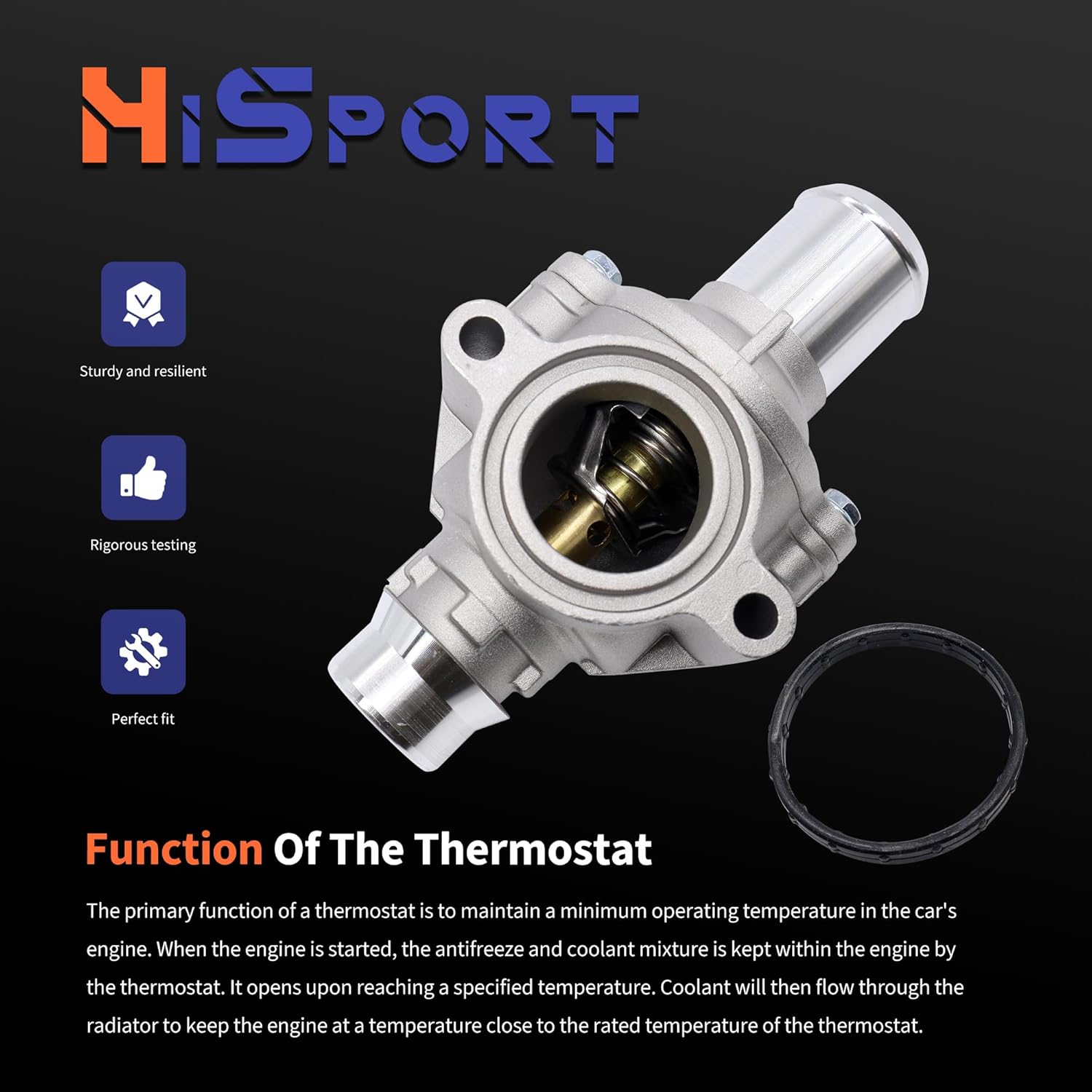 HiSport 902-5153 Engine Coolant Thermostat Housing Assembly BL3Z8A586D, 86013, CO34944, TA-6015, FD0717134 Compatible with Ford Lincoln