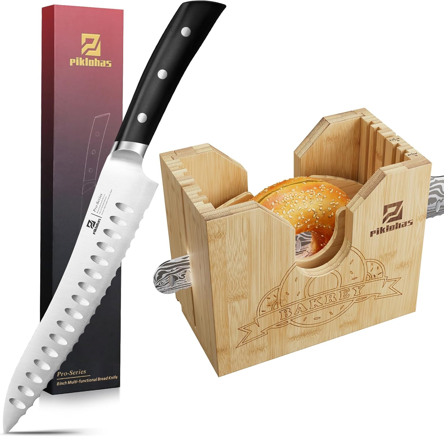 Bagel Slicer+8 Inch Bread Knife