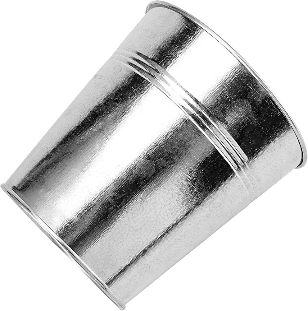 Lot De 25 Seaux Ronds En Métal Galvanisé GENHAKON - 12x12x9 Cm - Décoration Jardin, Balcon, Fêtes, Mariages
