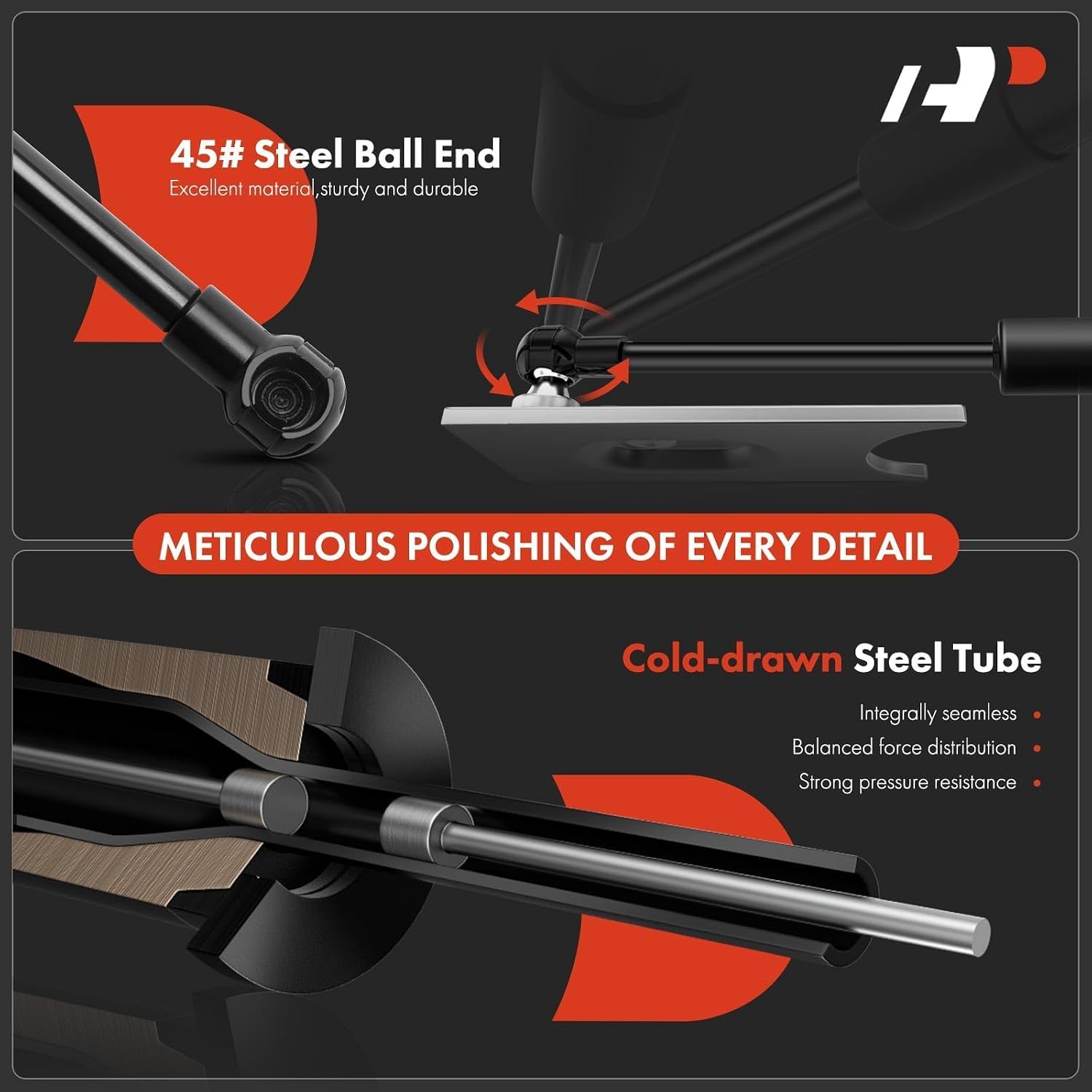A-Premium Tailgate Assist Shock Truck Tailgate Lift Assist Kit Compatible with Ford F-150 1997-2003 Fleetside, F250 F350 Super Duty 1999-2016 & F450 Super Duty 2008-2016 Pickup Strut