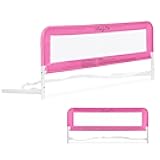 Dream On Me Adjustable Mesh Bed Rail, Two Height Levels, Ready To Use, Compatible with Twin Size Beds, All Steel construction, Equipped with Guard Gap, Durable Nylon Fabric Mesh, Pink