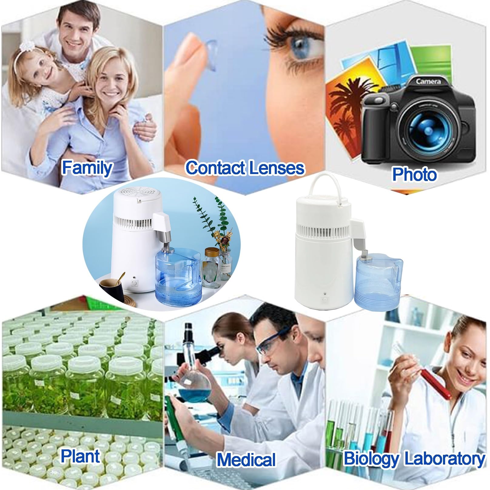 Máquina Destiladora De Agua De 4 litros, Destiladora De Agua Pura De 750W For Laboratorio, Encimera Doméstica, Oficinas, Clínica Dental