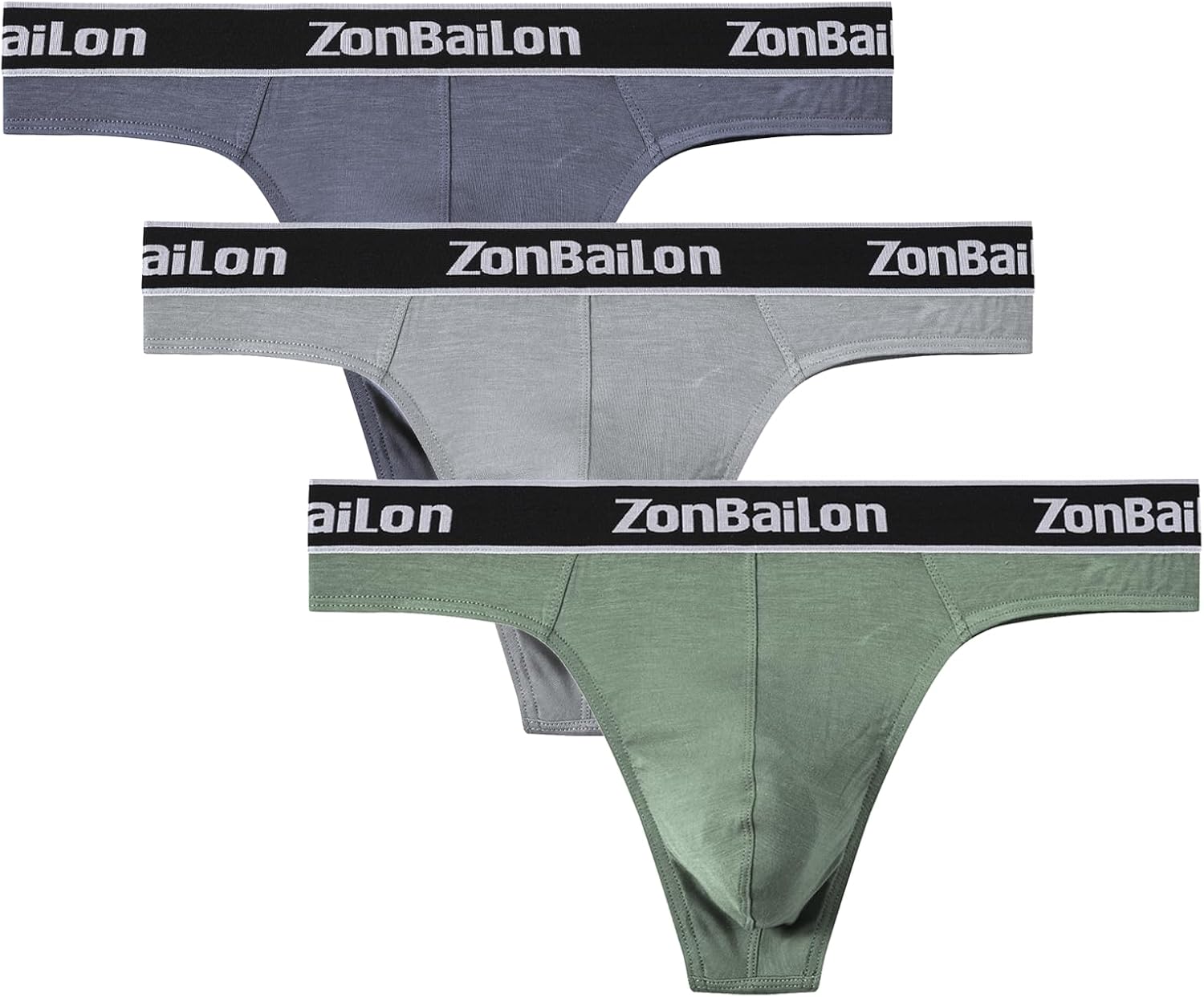 JINSHI Men's Bamboo Viscose G-String,Sexy thongs underwear,Low Rise Stretch and Big Ball Pouch Butt-Flaunting T-Back