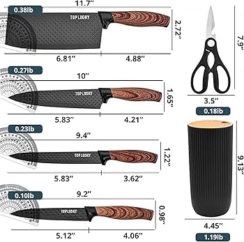 Amazon.com: Black Professional 6-Piece Knife Set with Ultra Sharp