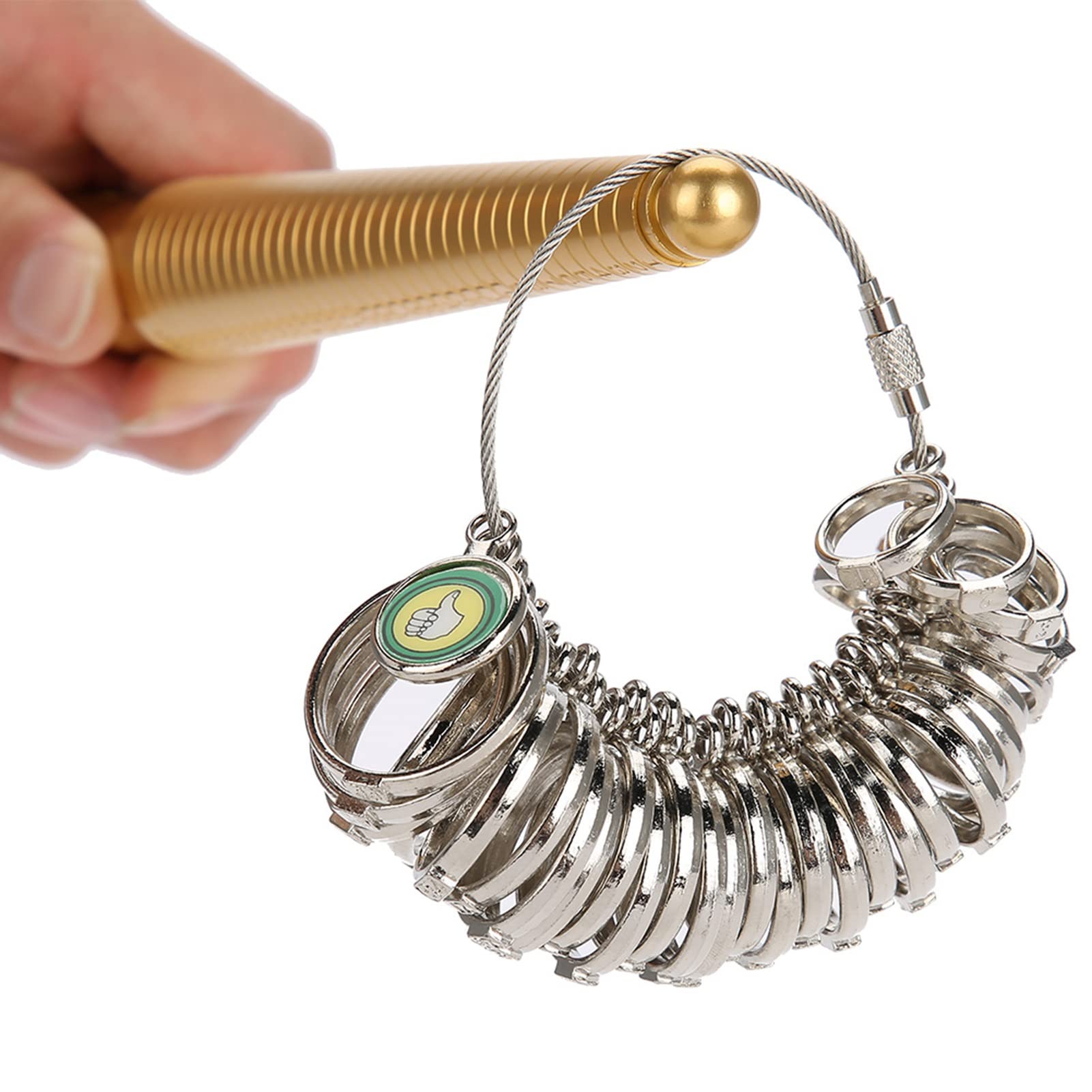 Ring Mandrel Sizer Finger Measuring Stick Handle Hammers Jewelry Tool Set of 3pcs for Jewelry Makers and Producers Metal Material 33mm Measuring Range