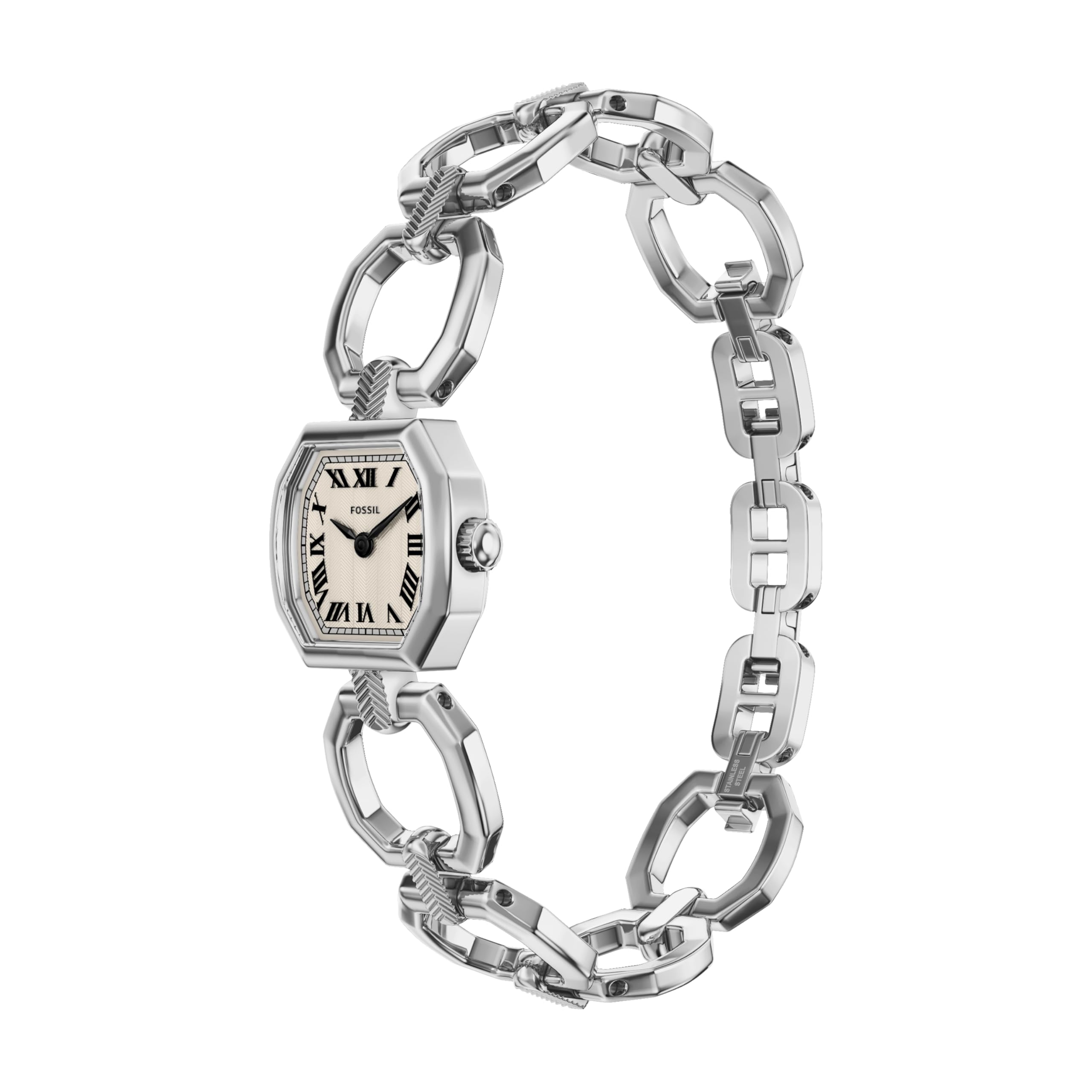 Fossil Harlow - Reloj de Pulsera de Acero Inoxidable de Tres manecillas para Mujer, Plateado, 20MM, Harlow