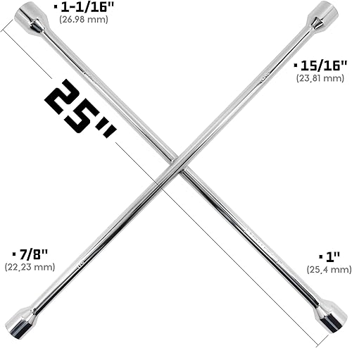 Miniatura 2 de Powerbuilt 640870 llave de cruz de 4 vías, SAE, de gran capacidad, 25 pulgadas