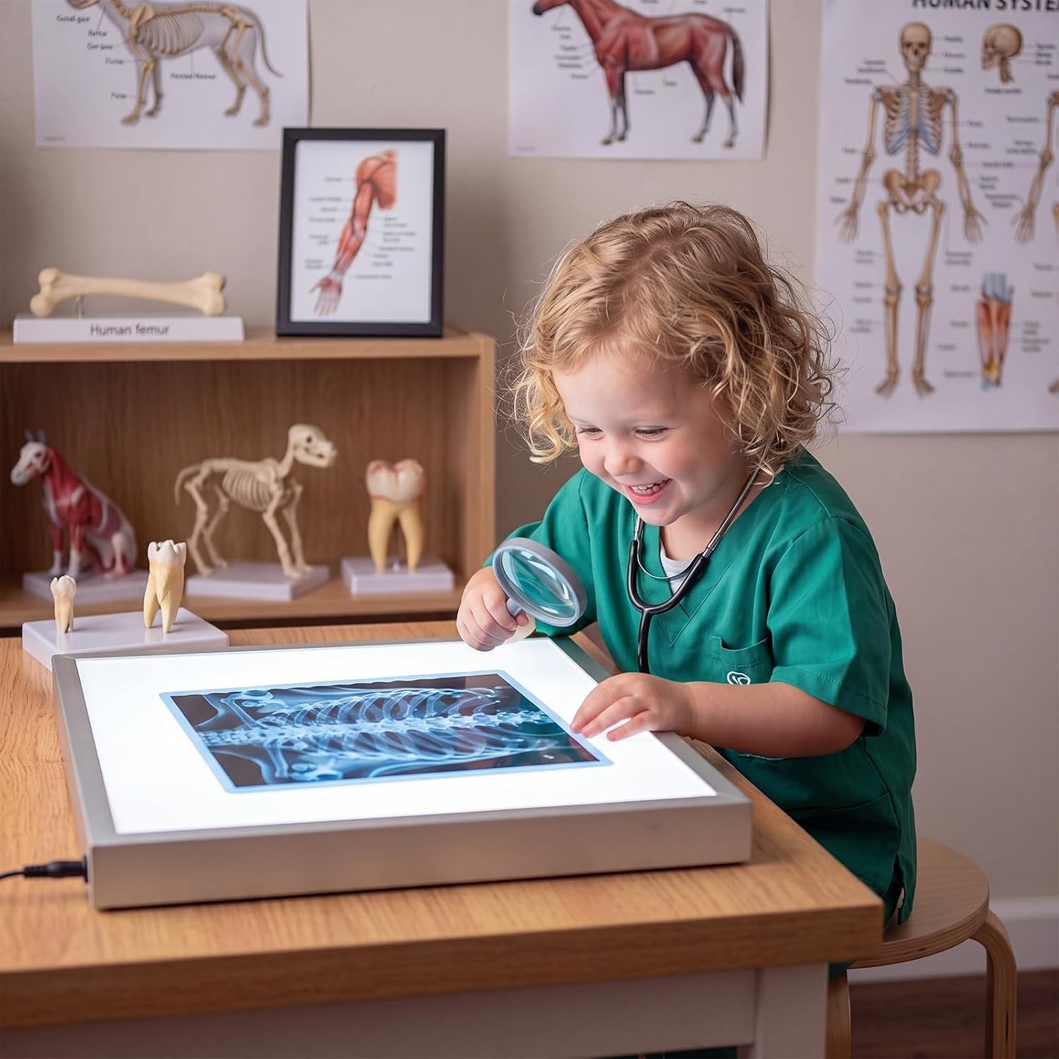 21 Pieces Human X-Ray Sets - Light Table Accessories | Includes Human Skeleton, Human Nerves, Human Blood Vessels and Human Lymphatic Xrays