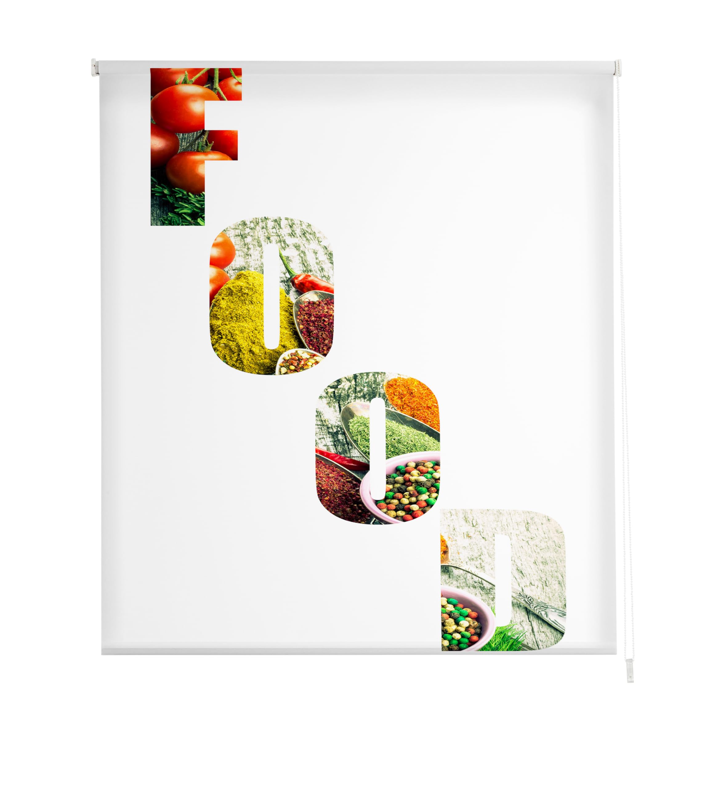 Estoralis | Cuisine | Store Enrouleur | sans Outil Tissu translucide imprimé | C-1214 | 85 x 150 cm. (Largeur/Hauteur) Taille du Tissu 82 x 150 cm. | Stores pour fenêtres et Portes