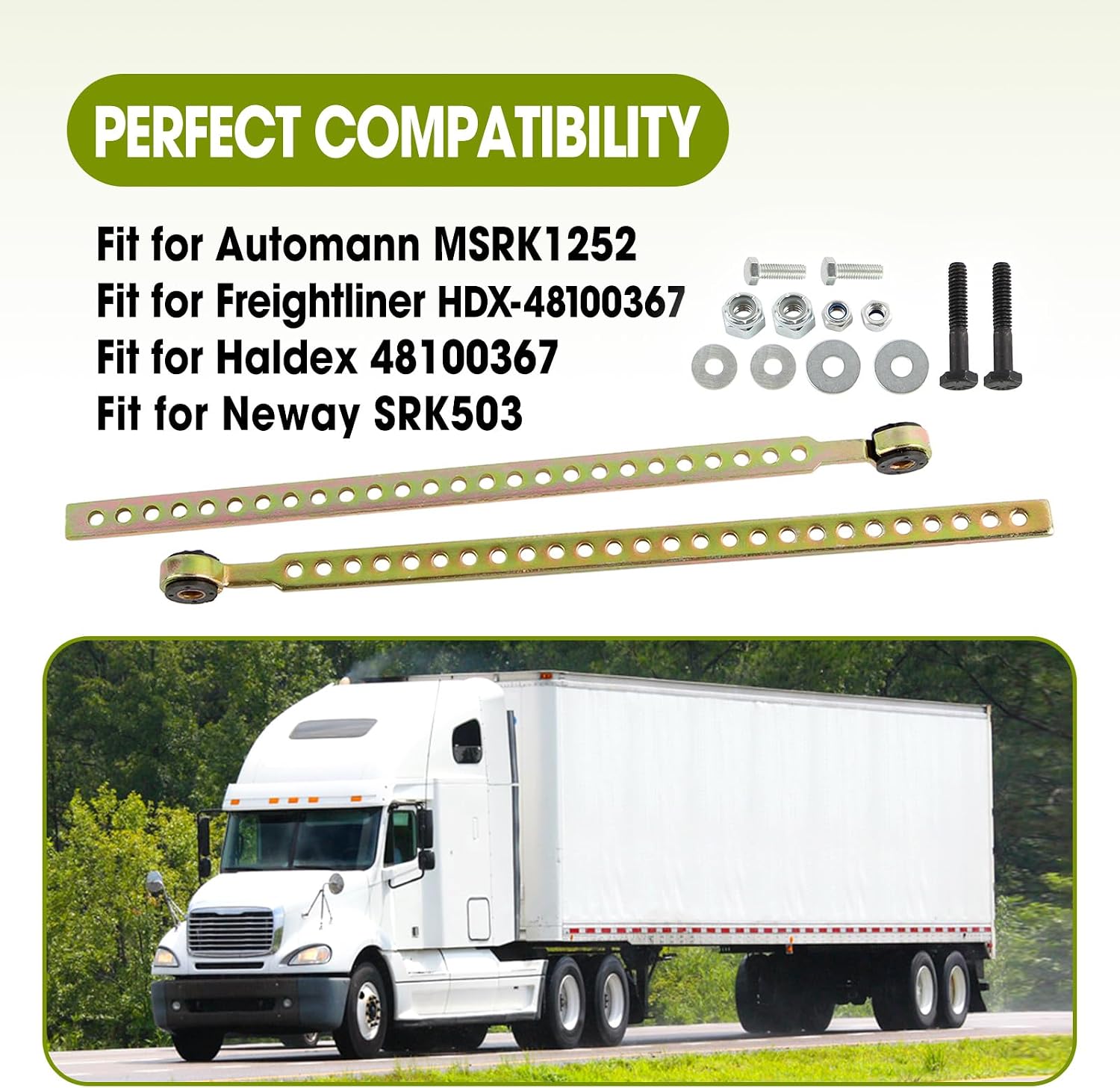 Height Control Valve Linkage Replace 48100367 HAL48100367 767653245843 Compatible with HD Trucks and Tractors, Max Adjustable 14 Inch Leveling Valve Control Strap Linkage
