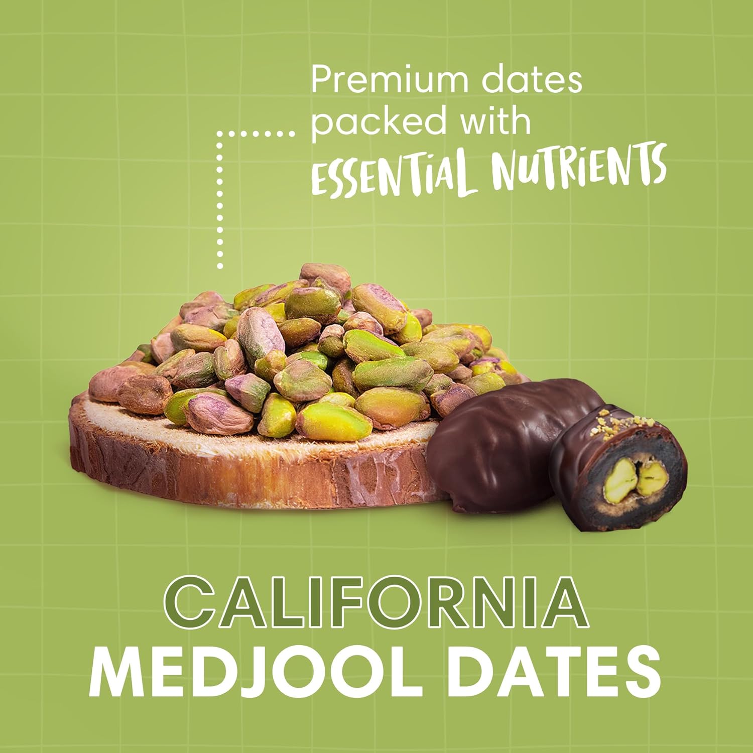 DORREL - Belgian Dark Chocolate Covered Dates (Medjool) with Pistachio Stuffing, High Energy Vegan Choco Snack, Delicious, Kosher & Non-GMO, Pack of 3 Stuffed Chocolate Dates, 7.05 oz / 200 g Ea