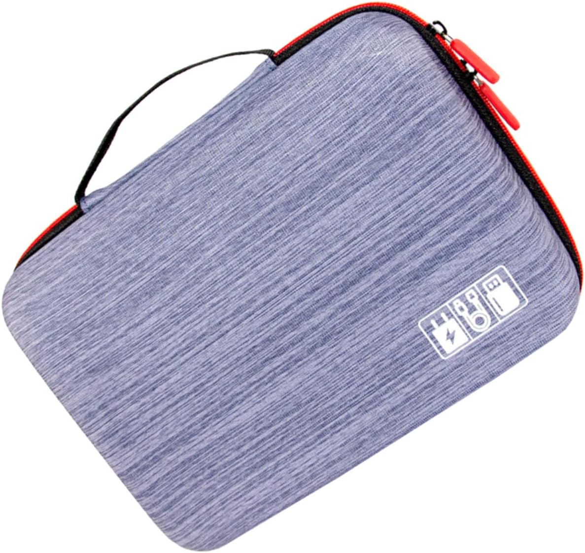 OSALADI Waterproof Rigid Shell Cable Organizer Bag for Electronics Portable Digital Storage Pouch Shockproof USB Cable and Earphone Case for Travel and Home Use