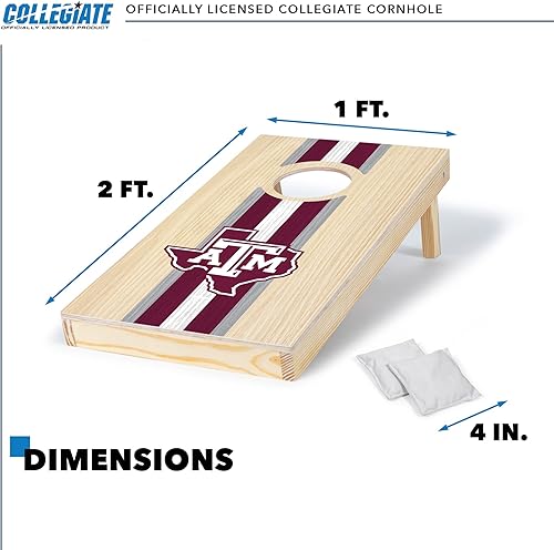 Miniatura 5 de Wild Sports College - Juego de cornhole de madera maciza de 1 x 2 pies con impresión directa HD gráficos del equipo, tamaño de viaje