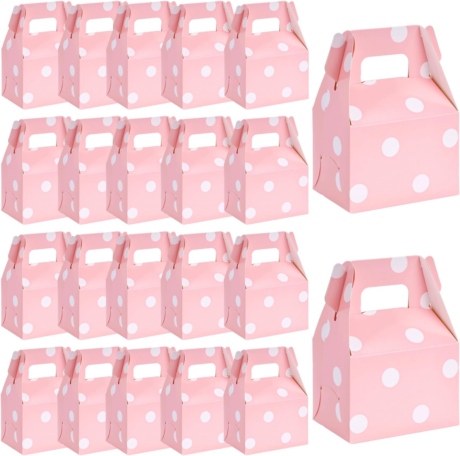 VGOODALL Gift Box, 30PCS Polka Dot Boxes (Medium, Pink) for Party Favors, Treats, Candies, Kids Birthday, Wedding, Christmas, Halloween