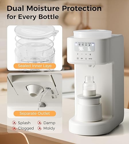 Miniatura 5 de Dispensador de fórmula avanzado mezcla y limpieza automática, fabricante de fórmula rápida con dispensación precisa, calentador de agua instantáneo,