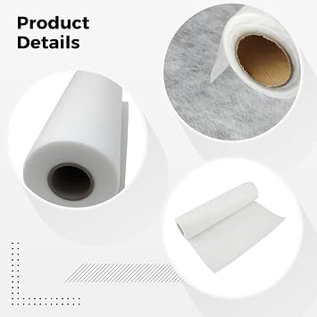 Embroidery Water Soluble Stabilizer Roll, 30.5 Cm X 10 Yards, PVA-Based, Machine & Hand Sewing Compatible, Easy to Wash, Ideal for Detailed Designs