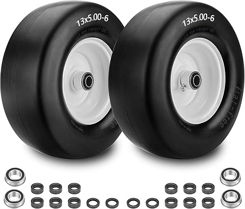 Miniatura 7 de Cenipar Neumático y rueda para cortacésped de 13 x 6.50-6 sin plano para cortacéspedes de giro cero con buje de grasa de 34 pulgadas y 58 pulgadas y