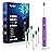 7AM2M Sonic Electric Toothbrush with 6 Brush Heads for Adults&Kids, One Charge for 120 Days, Wireless Fast Charge, 5 Modes, 40000VPM Powered Toothbrush, 2 Minutes Built in Smart Timer - Purple