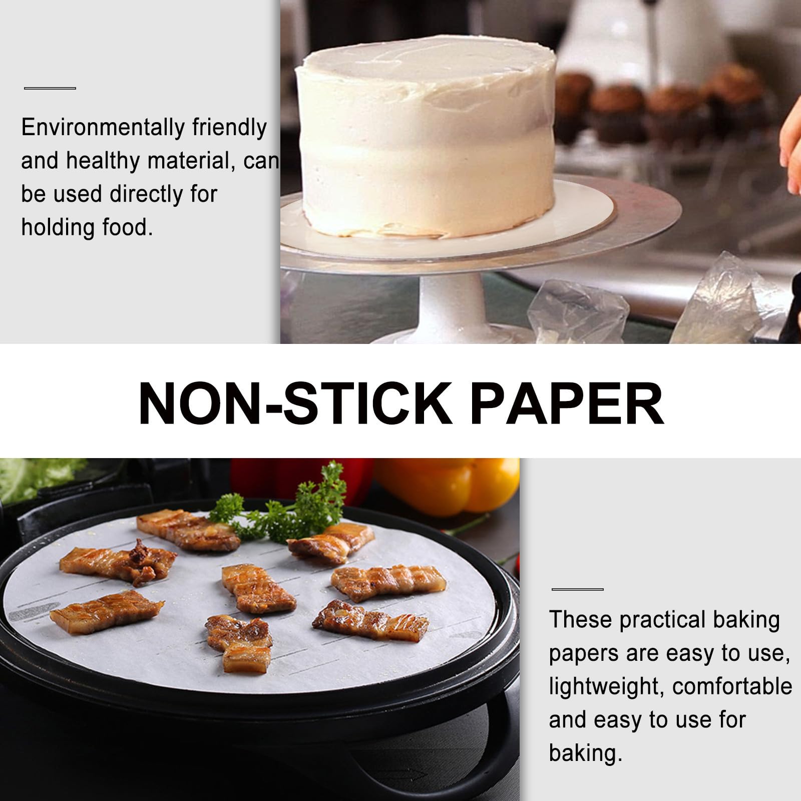 Balacoo Hojas de Papel de Pergamino Antiadherente para Hornear 500 Ecológico y Resistente al Aceite, Adecuado para Cocina y Bandeja de Horno Plana