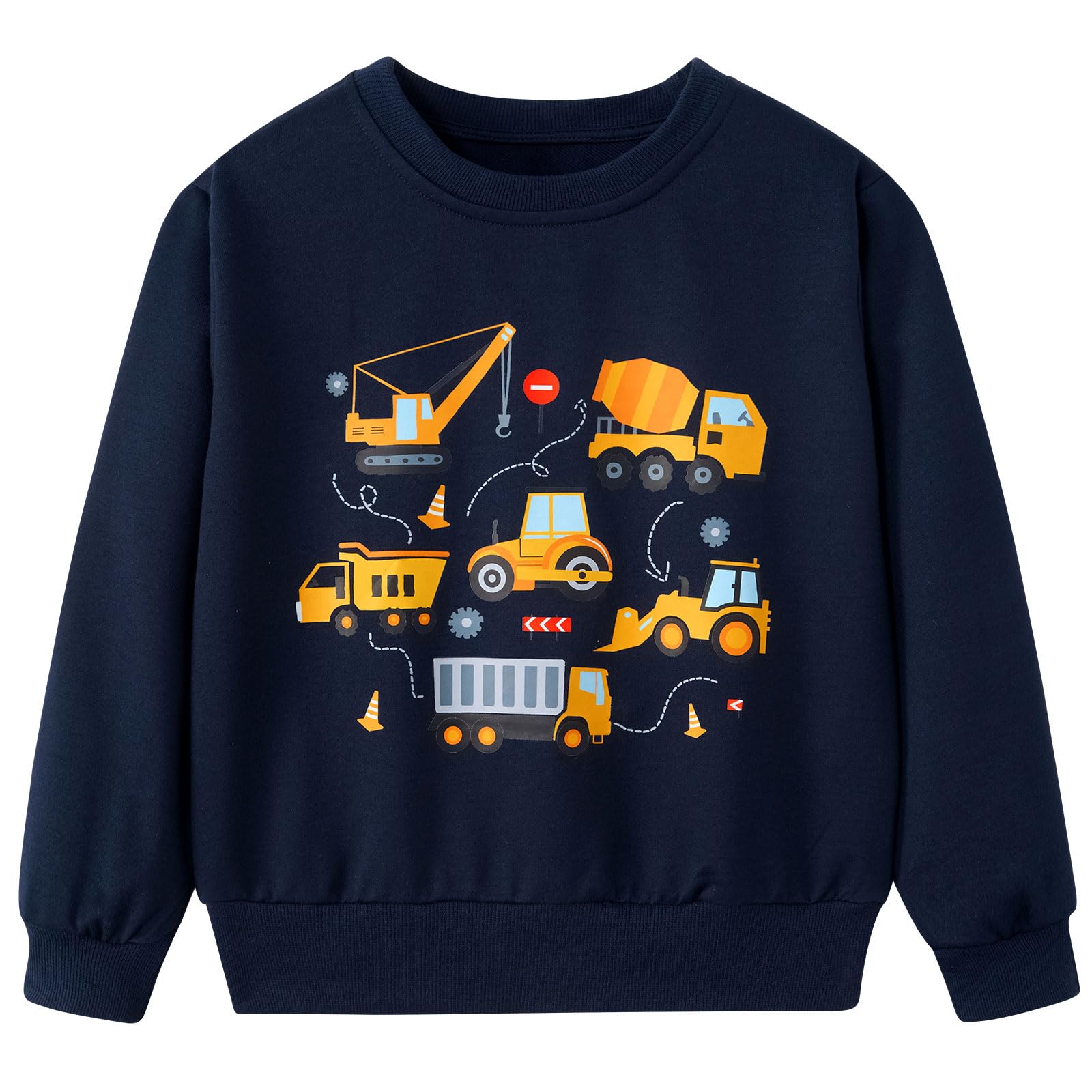 Funnycokid Boys Sweatshirts Toddler Long Sleeve Pullover Crewneck Tops 2-6Y
