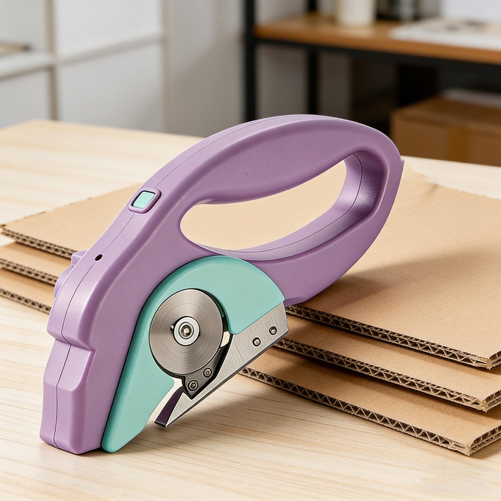 Bezprzewodowe elektryczne nożyczki do kartonu, ergonomiczne narzędzie ręczne z możliwością ładowania USB, elektryczna maszyna do cięcia dywanów | Do dywanów, skóry, tkanin, opakowań