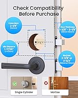 Vista 8 de Cerraduras inteligentes para puerta delantera, cerradura de puerta de huella dactilar sin llave, cerradura inteligente con teclado electrónico