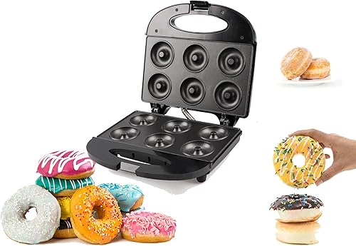 Mini máquina de donas, hornea 8 mini donuts, para desayuno, aperitivos, postres y más calefacción de doble cara Diseño físico antiadherente disponible en Yaxa Venezuela