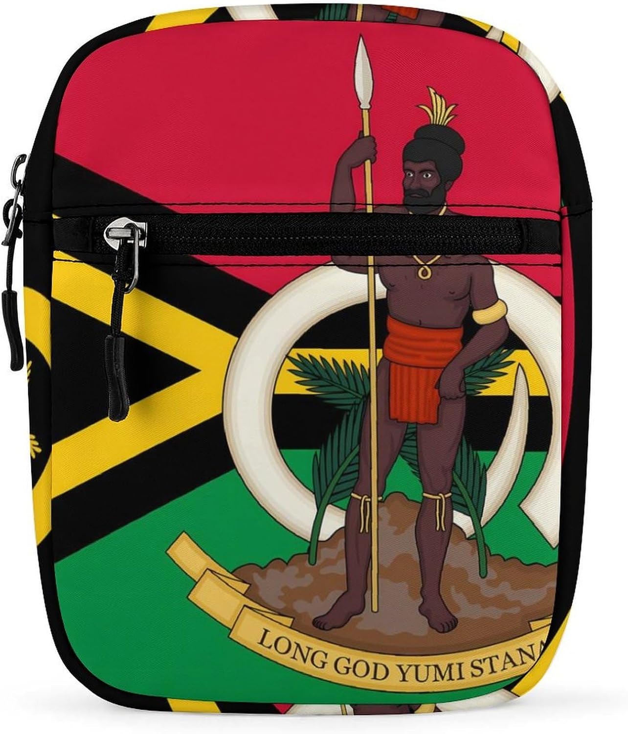 Flag of Vanuatu National Emblem Small Crossbody Bag Sling Shoulder Satchel | for women men,work travel workout,detachable and adjustable shoulder strap
