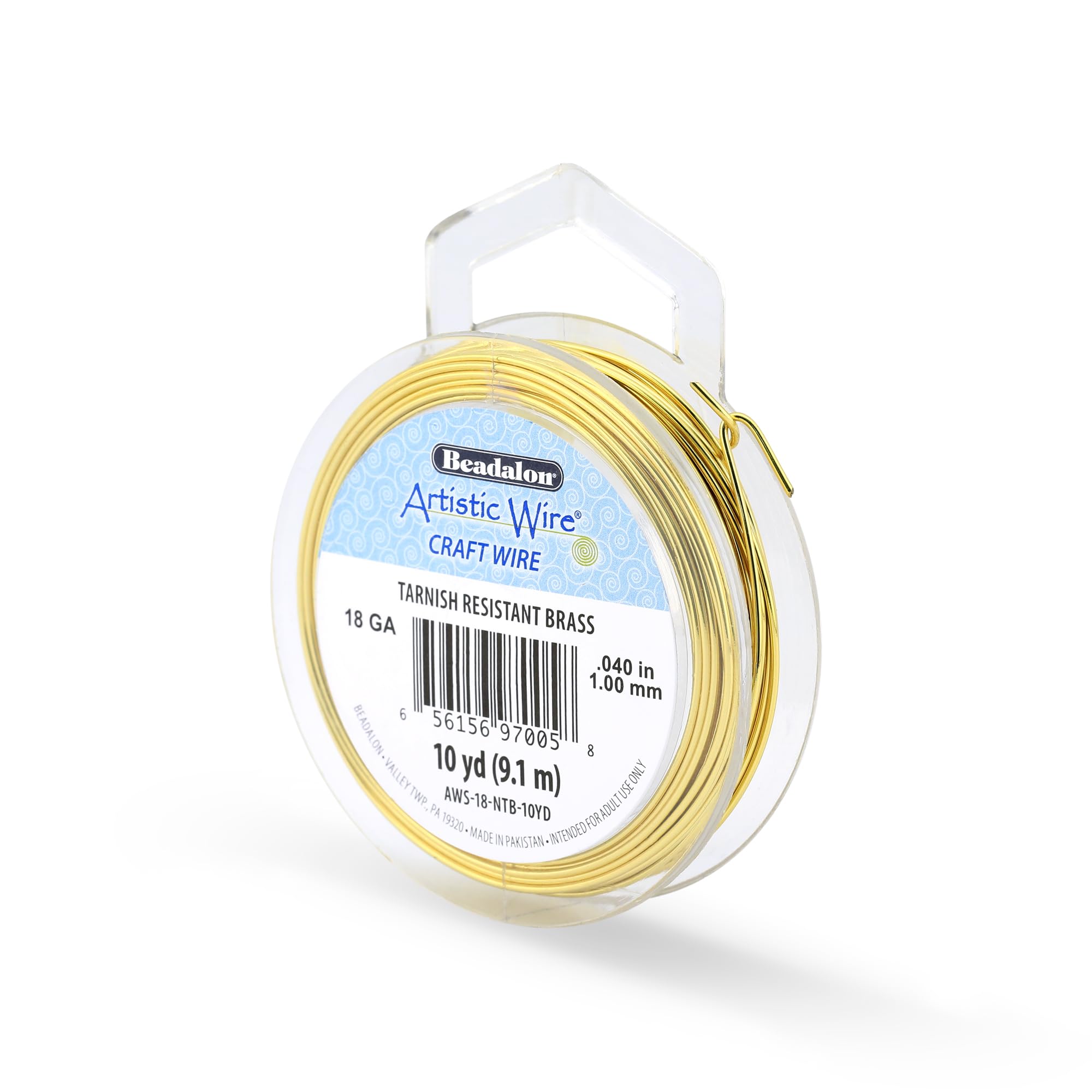 Artistic Wire 18-Gauge Non-Tarnish Brass Wire, 10-Yards