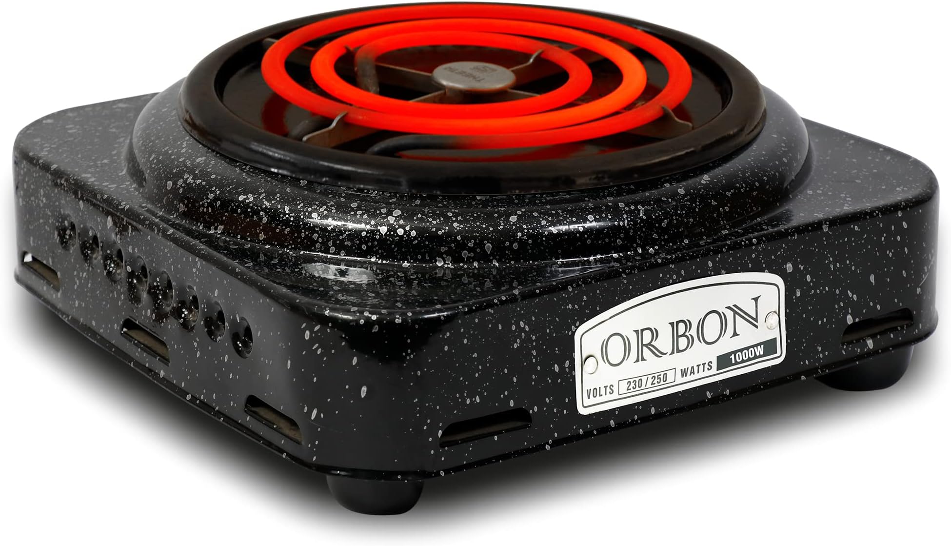 ORBON 1000 Watts Square G-Coil Electric Cooking Stove, Induction Cooktop, Electric Heater (Works with All Utensils) (Made in India) (Free Shipping) (with Copper Cord)