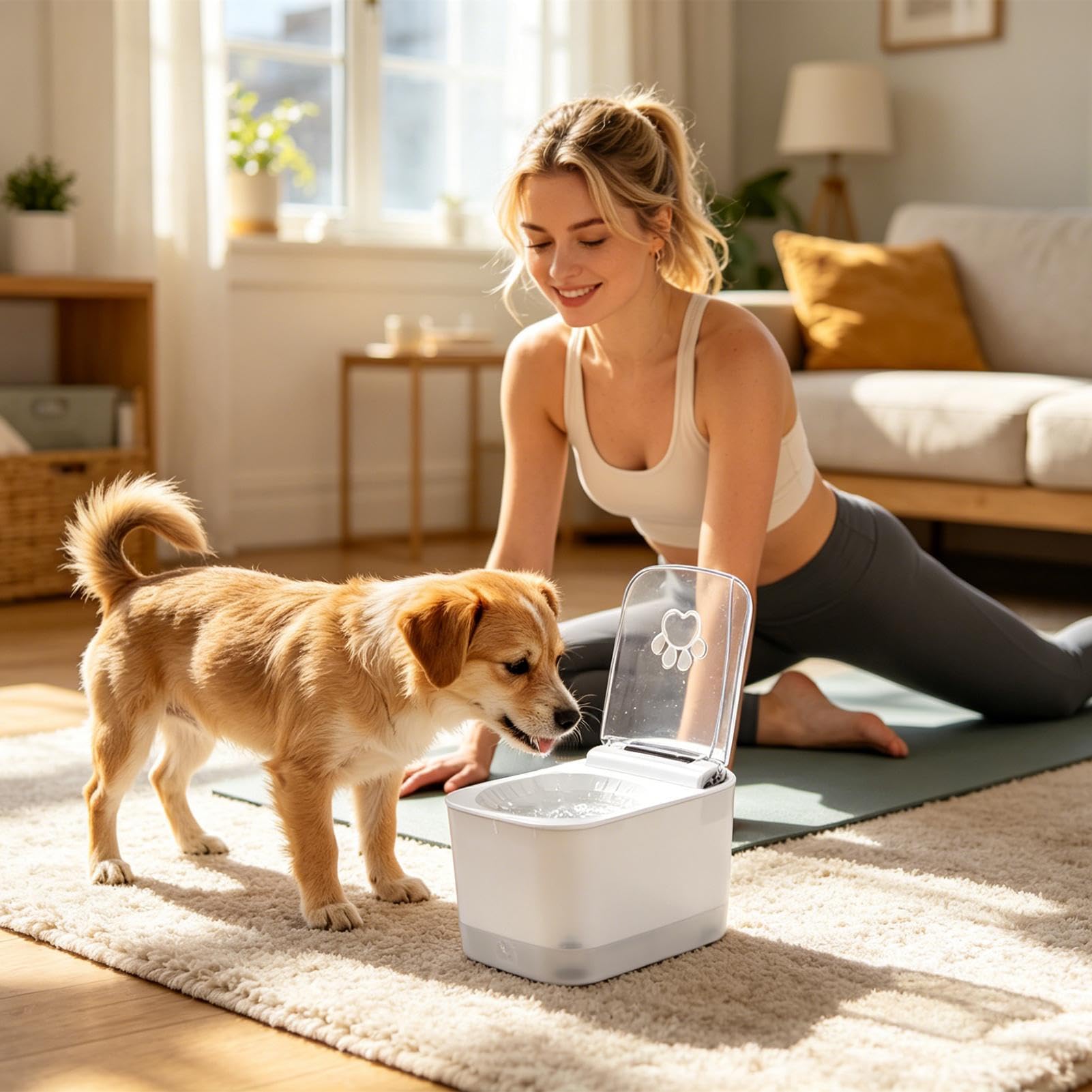 Fuentes de agua para gatos de interior Bebedero automático de 3 litros | Fuente para mascotas con cubierta de apertura automática con sensor Para hogar cocina sala de estar apartamento y zona de j