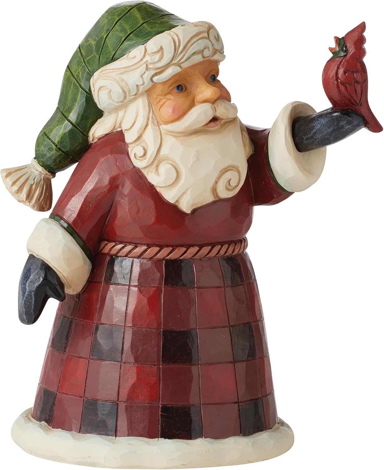 Enesco Jim Shore Heartwood Creek Buffalo Plaid Santa Pint-Sized Figurine, 5 Inch, Multicolor