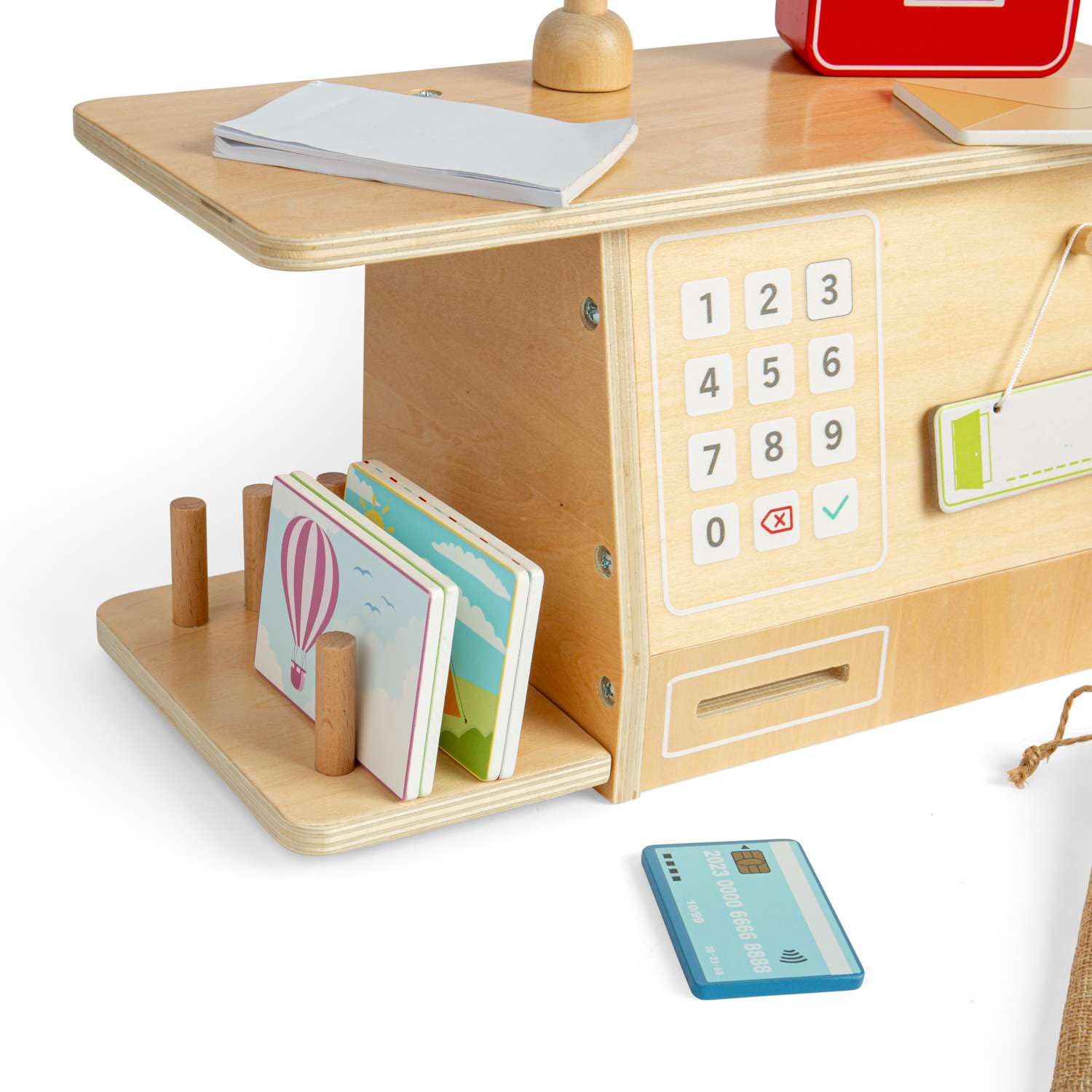 Bigjigs Toys Postamt-Spielset - 20-teiliges Holz-Postspielset, Rollenspielsets und Zubehör für Kleinkinder, Rollenspiel-Geschenke für Kinder ab 3 Jahren