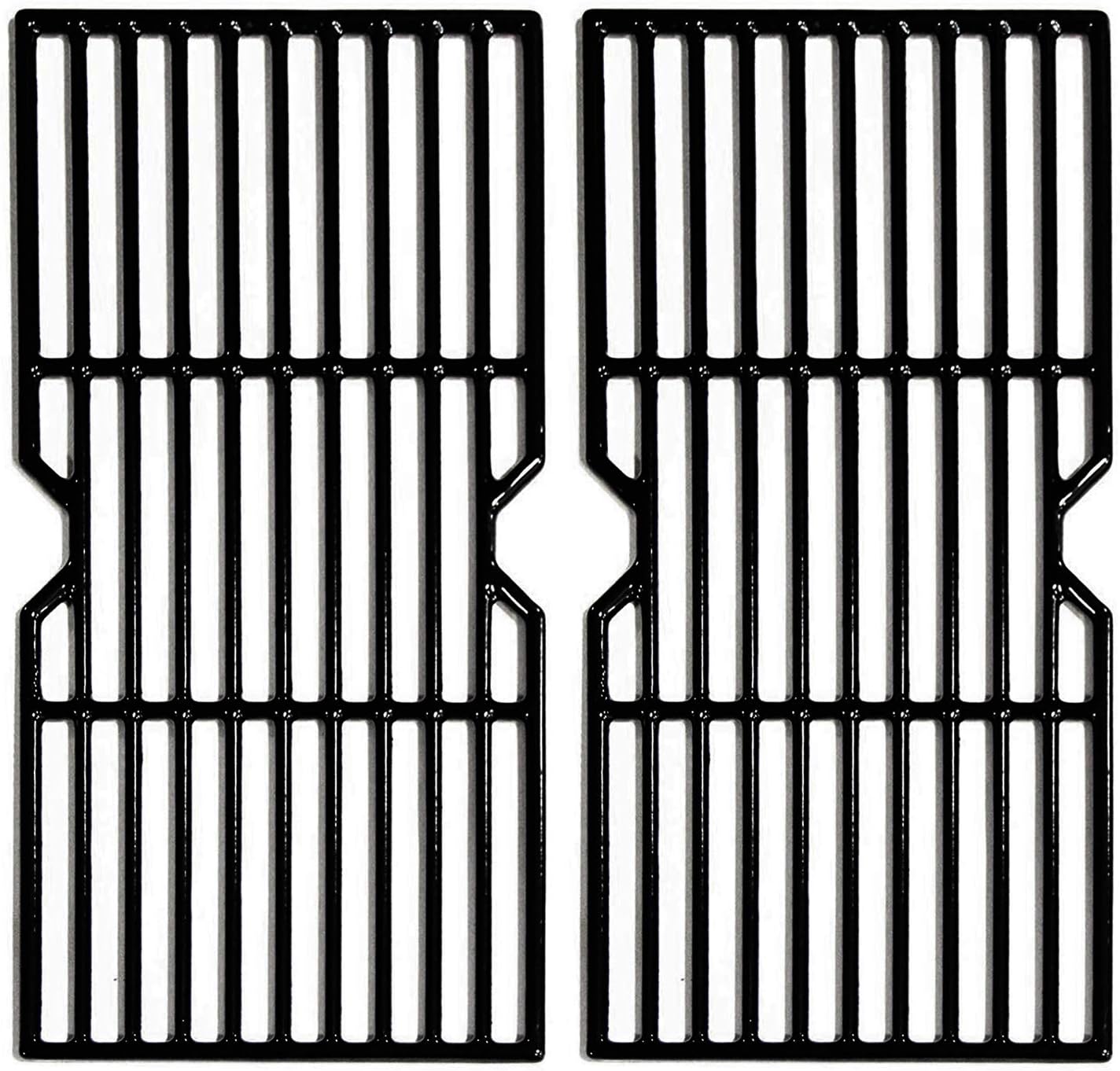 HongsoPCF123 Porcelain Coated Cast Iron Cooking Grid Grates Replacement for Select Gas Grill Models by Kenmore, Charbroil, Thermos, Set of 2