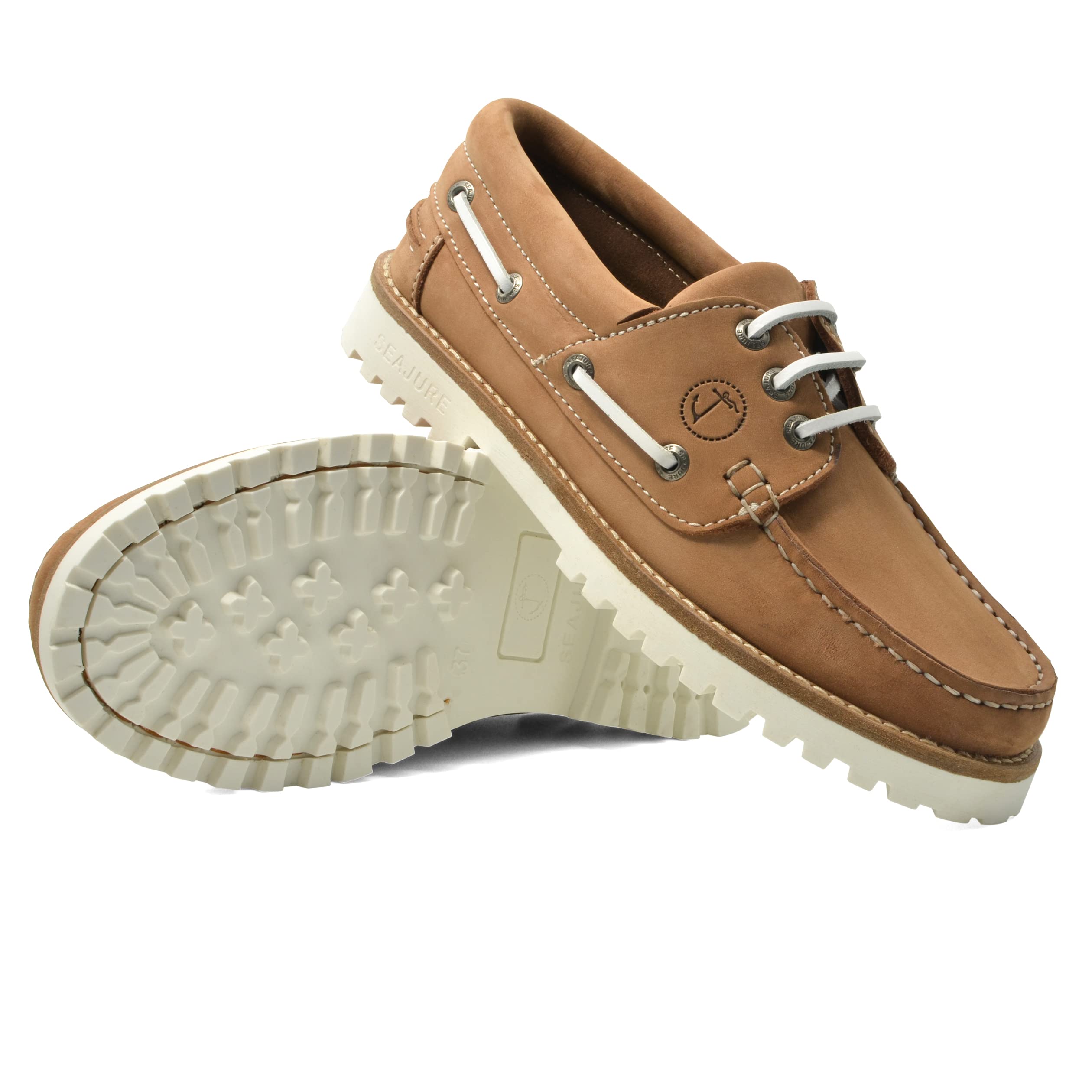 Seajure Bisnap - Scarpe da barca da donna in nabuk marrone chiaro