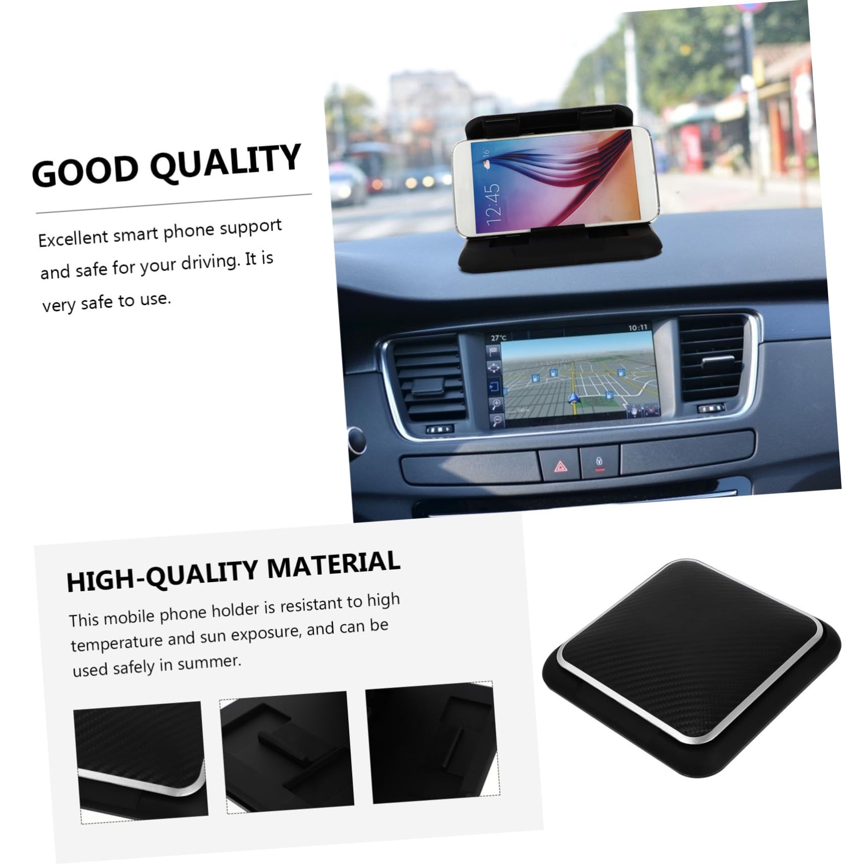 Soporte De Teléfono para Coche Soporte De Silicona Antideslizante Resistente Altas Temperaturas Fácil De Instalar Compatible Móviles y Tablets