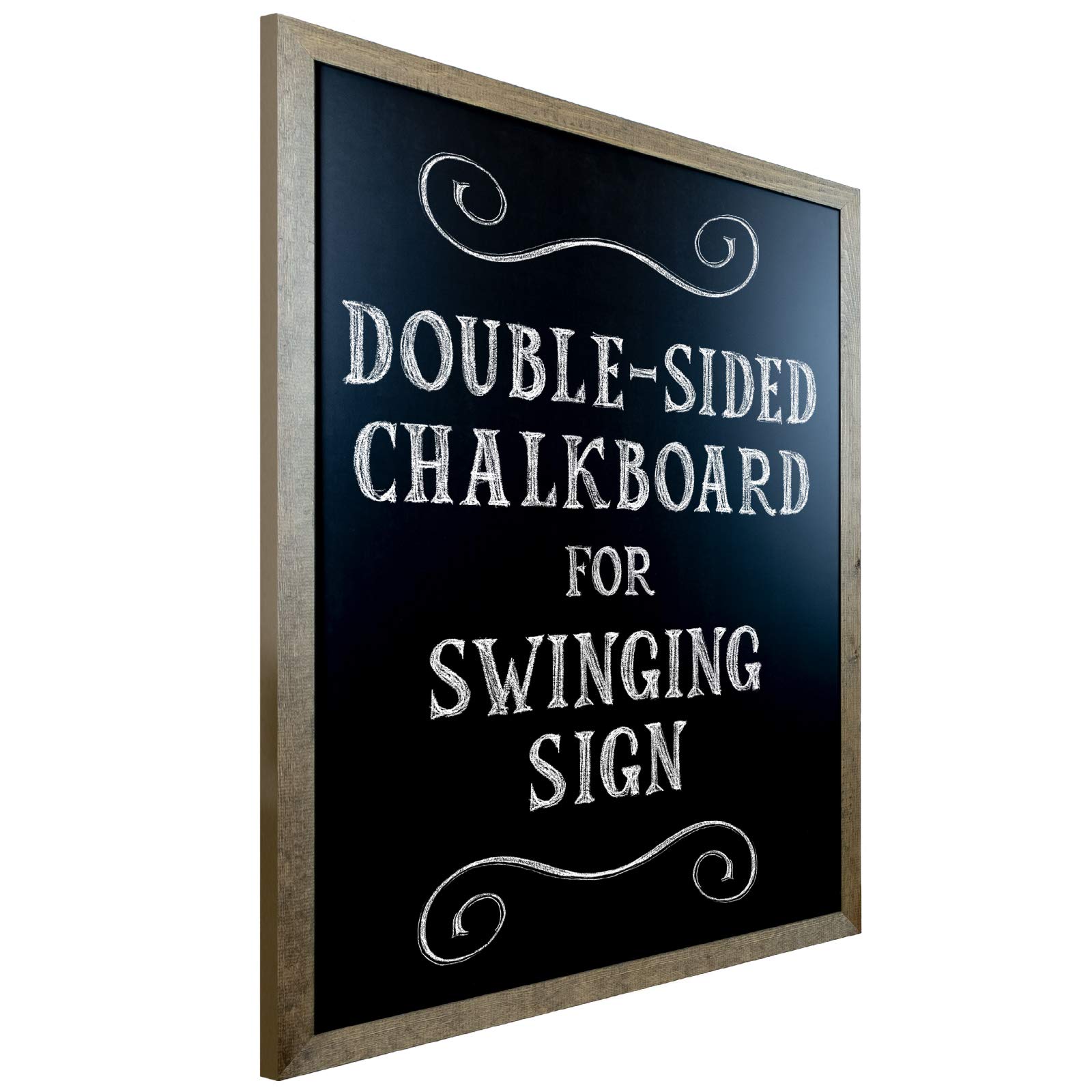 Double Sided Swinging Rustic Chalkboard - 21" x 30" Replacement Component - Magnetic Sign for Restaurants and Businesses (Chalkboard Component Only)