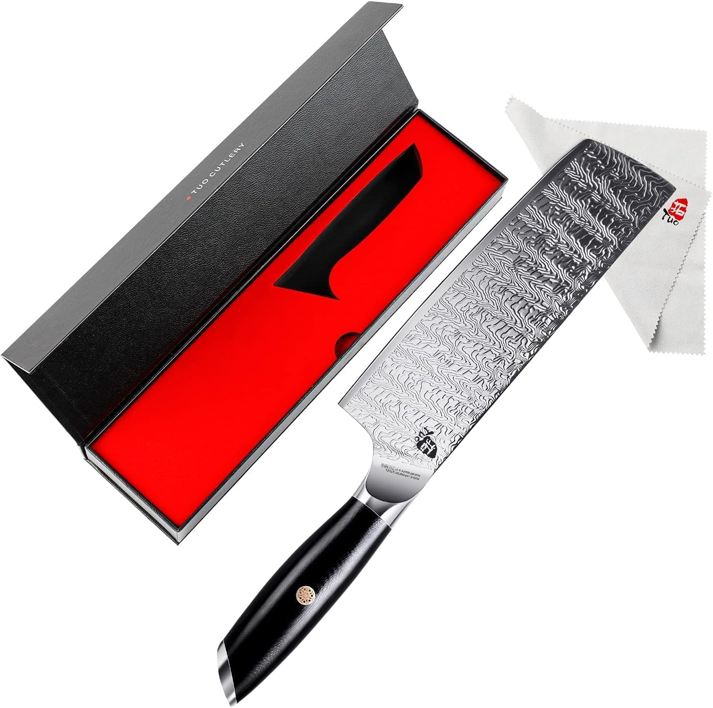 TUO Nakiri Knife, 6.5 Inch Meat Cleaver Knife, Vegetable Cleaver Razor Sharp, Asian Chef Knives Forged AUS-8 Japanese Stainless Steel with G10 Handle, Falcon S Series