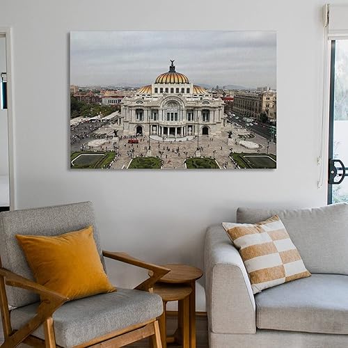 Miniatura 6 de Famous Places - Póster artístico del Palacio de Bellas Artes, México, póster artístico y arte de pared, póster moderno para decoración de dormitorio