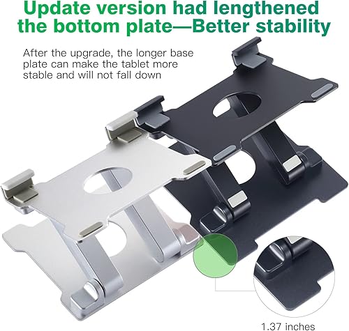 Miniatura 3 de KABCON Soporte para tableta, soporte ajustable de aluminio sólido para escritorio, monitor portátil, iPad Pro 9.7 10.5 Air Mini, Microsoft Surface