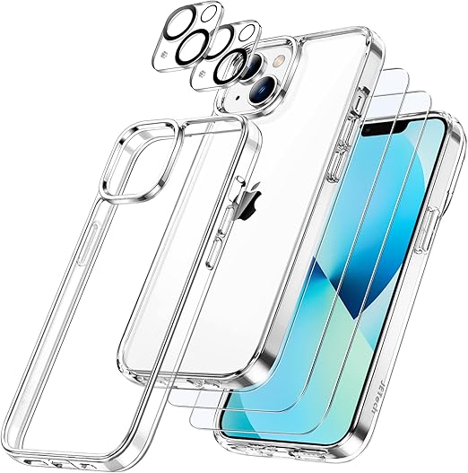 JETech 5 in 1 Case for iPhone 13 Mini 5.4Inch, with 2Pack Screen