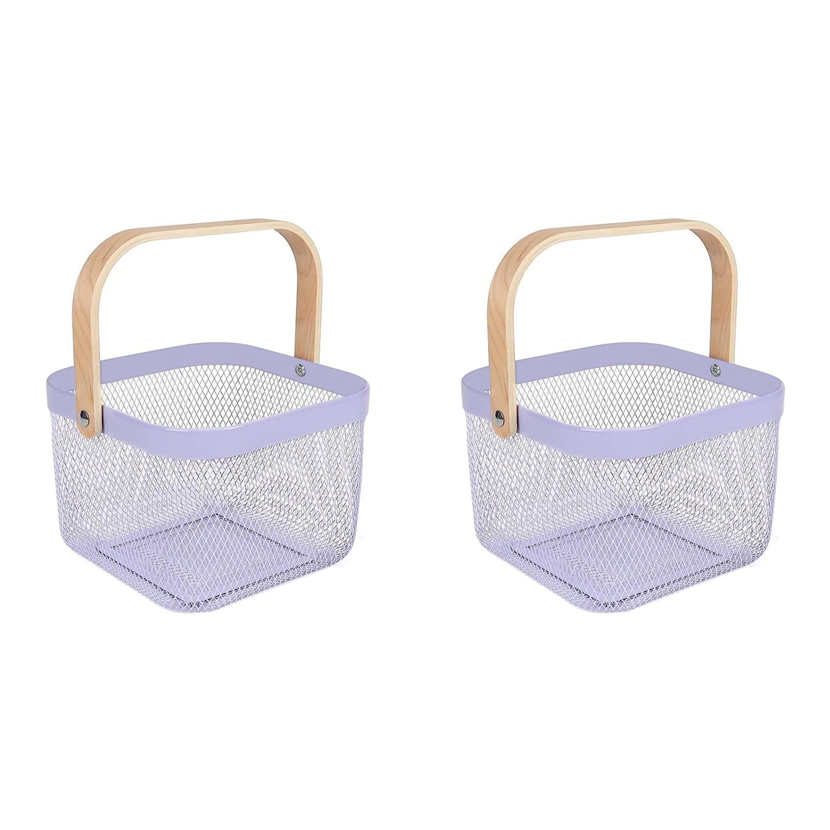 Aundhegrtt 2X Metal Mesh Basket, Multi-Functional Hanging Kitchen Baskets Fruit Basket with Handle