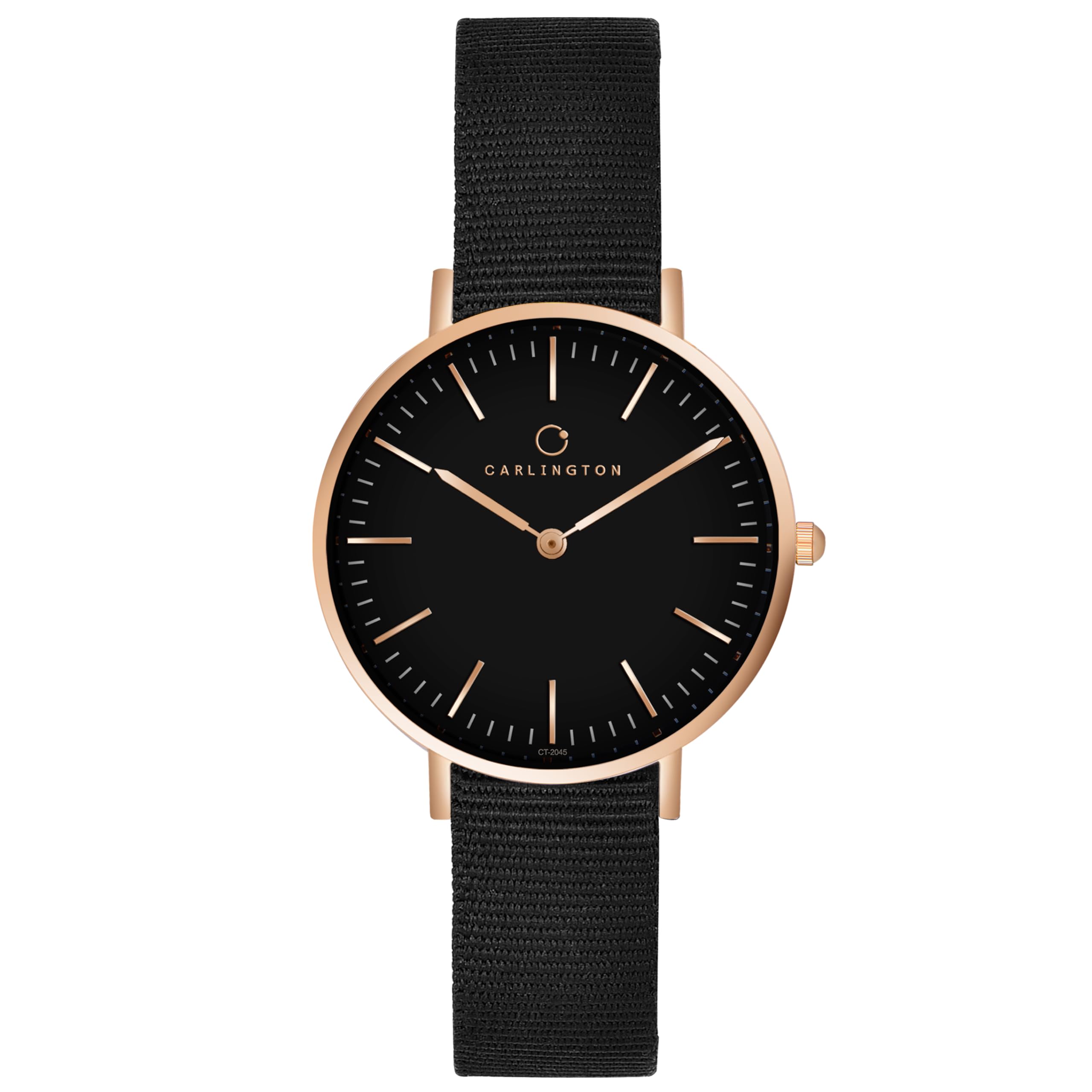 Carlington Iconic Analog Womens Watch 33mm case Diameter with Nylon Strap - CT 2045 Black (B0CV9RCGHQ) Amazon Price History, Amazon Price Tracker