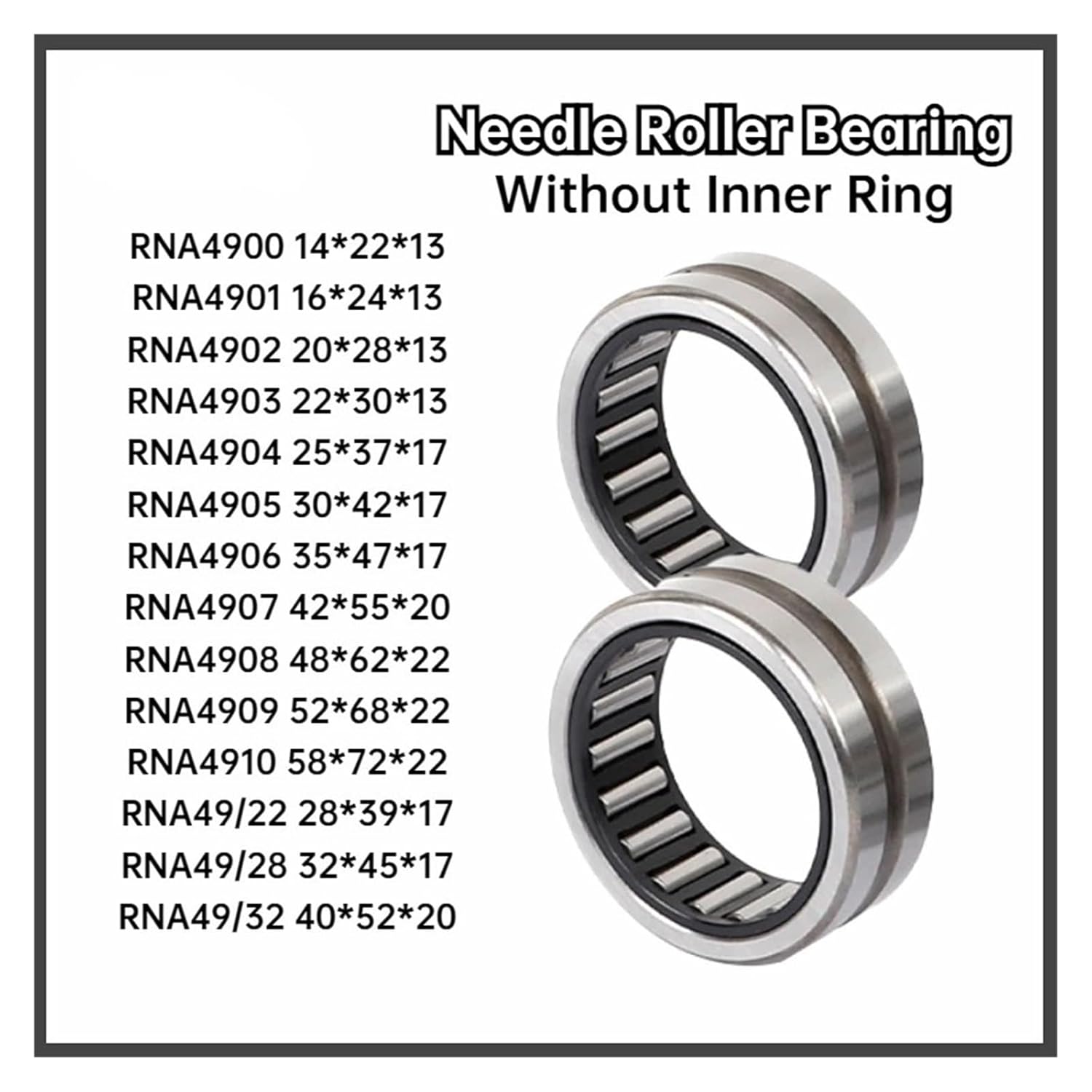 Drawn Cup Needle Roller Bearings, Solid Ring Needle Roller Bearing RNA 4900-4910 49/22,28,32(RNA4910)